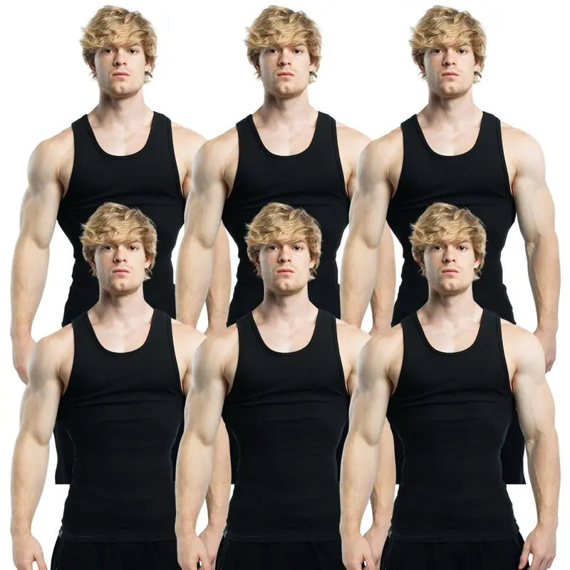 Men’s versatile tank top that smooths bulges and enhances a strong, athletic fit.