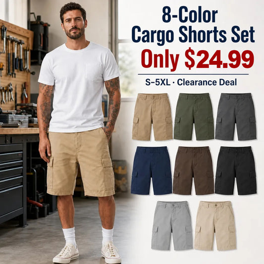 FINAL SALE⚡8 Packs for $24.99⚡- Men’s Relaxed Fit Cargo Shorts