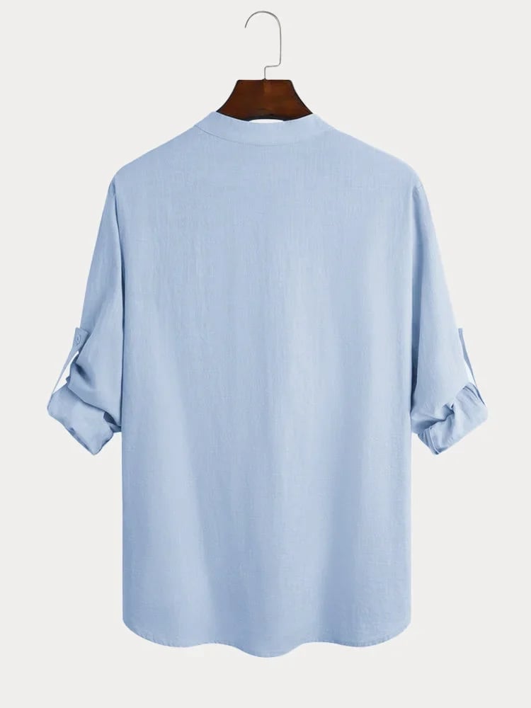 ⏰🎉Seasonal clearance — 13-pack for $29 👔Men's Cotton Linen Casual Long Sleeve Shirt