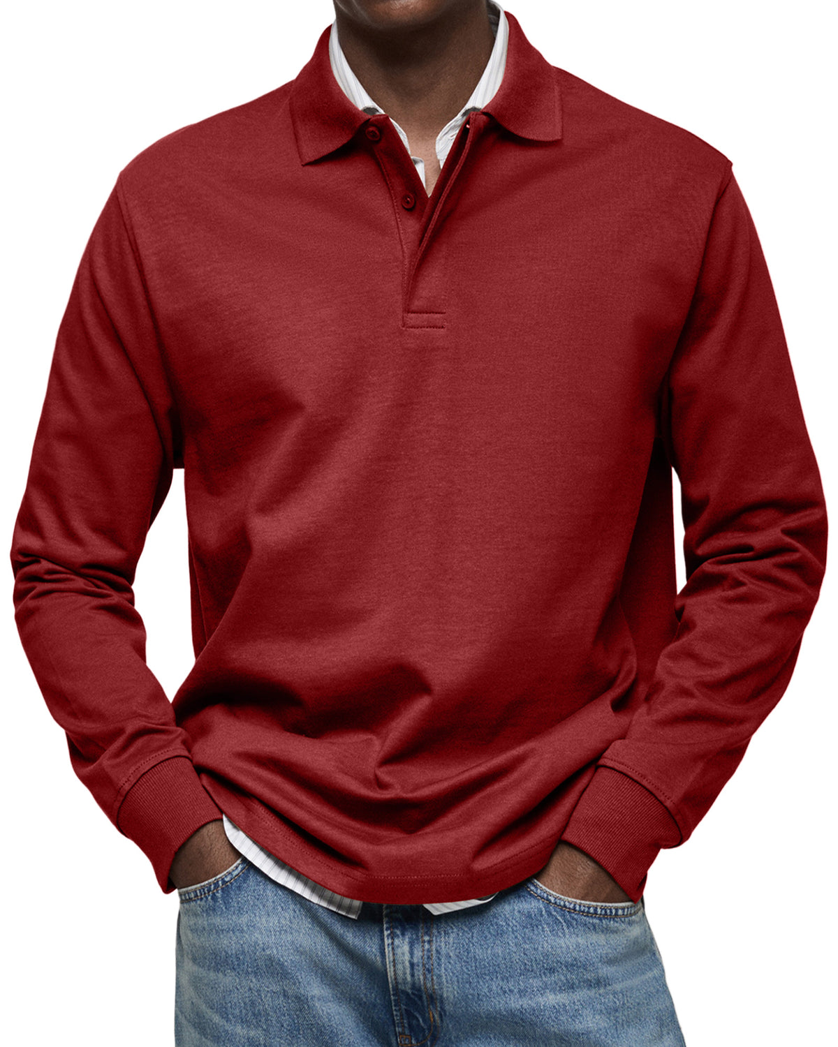 CLEARANCE🔥 Men's Everyday Comfort Lapel Button Casual Long Sleeve POLO Shirt