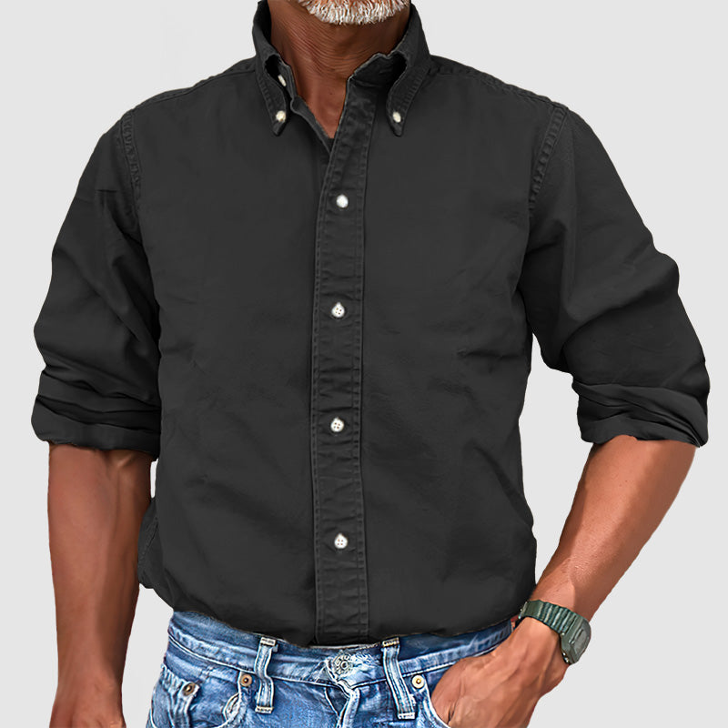 CLEARANCE🔥 Men's Vintage Premium Washed Long Sleeve Shirt