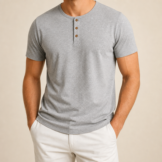 Men’s Soft Short Sleeve Henley Shirt
