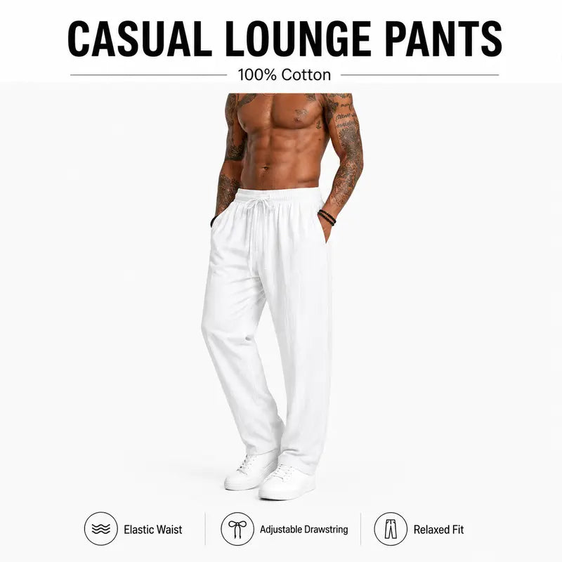 Cotton Lounge Pants for Men – 5 Colors, Soft & Relaxed Fit