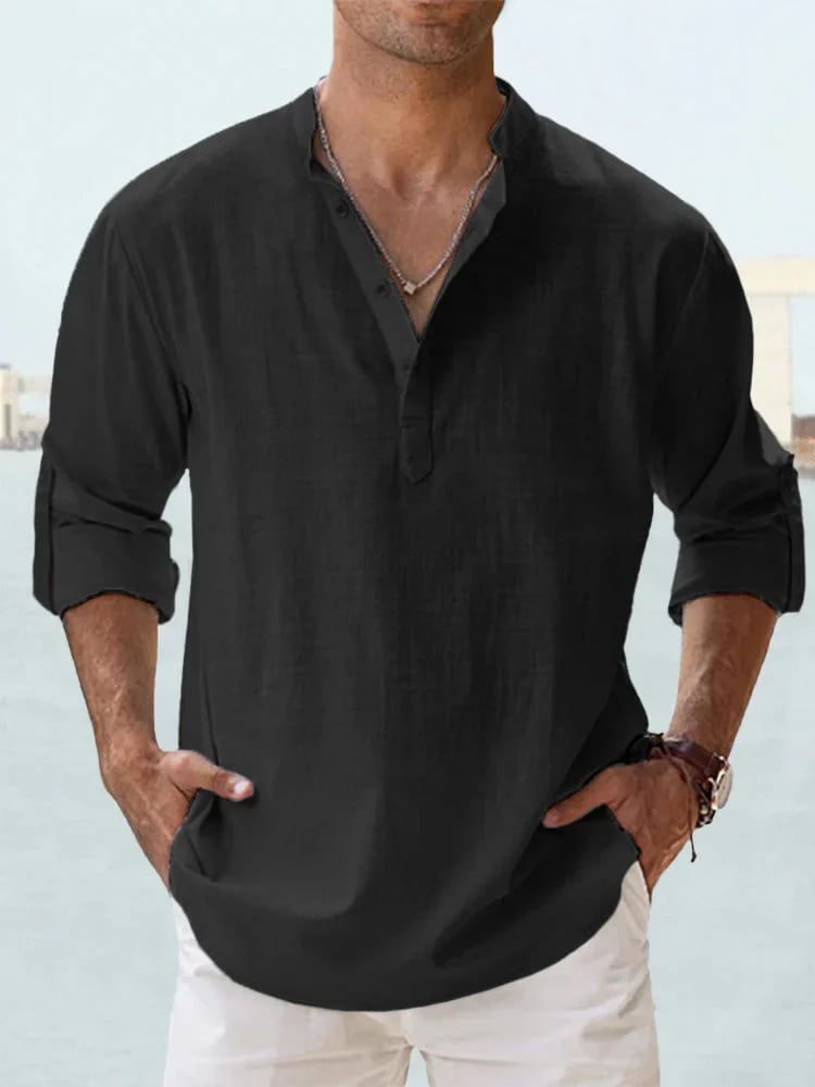 ⏰🎉Seasonal clearance — 13-pack for $29 👔Men's Cotton Linen Casual Long Sleeve Shirt