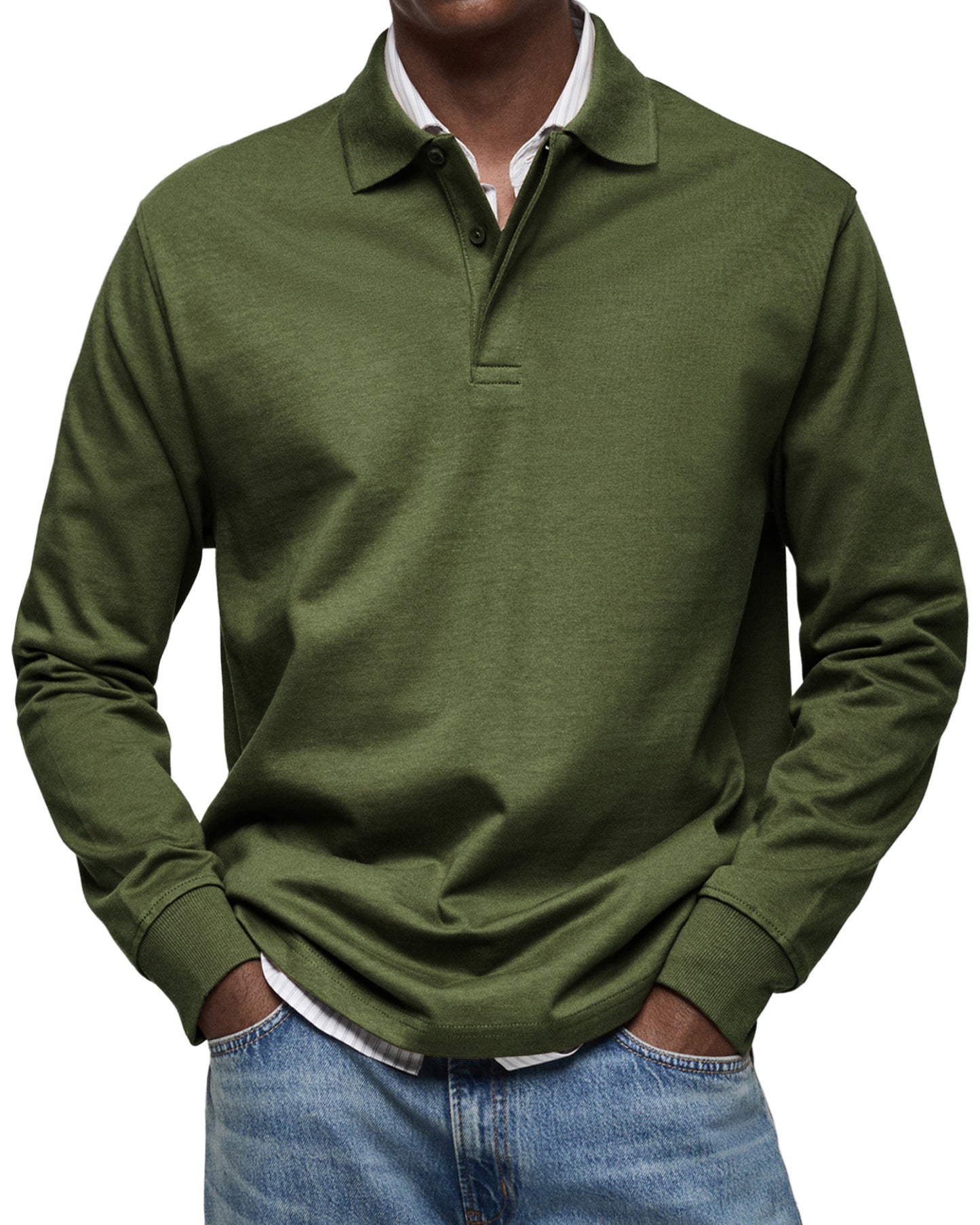 CLEARANCE🔥 Men's Everyday Comfort Lapel Button Casual Long Sleeve POLO Shirt