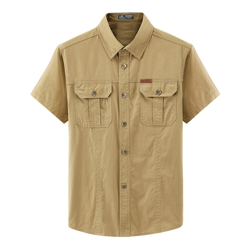 Mens Tactical Cargo Shirt | Lightweight Utility Button-Up Summer Shirt
