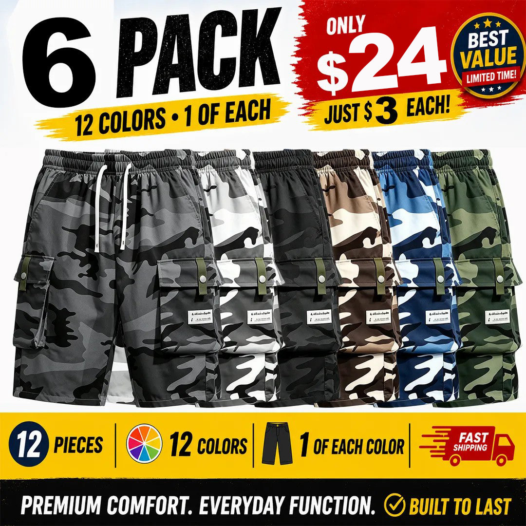 ❀12 Pack for $29⚡- Men's Camouflage Cargo Shorts