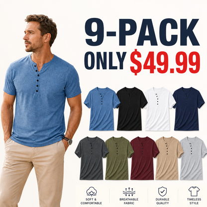 🔥CLEARANCE SALE🔥 Men's Short Sleeve Henley T-Shirt
