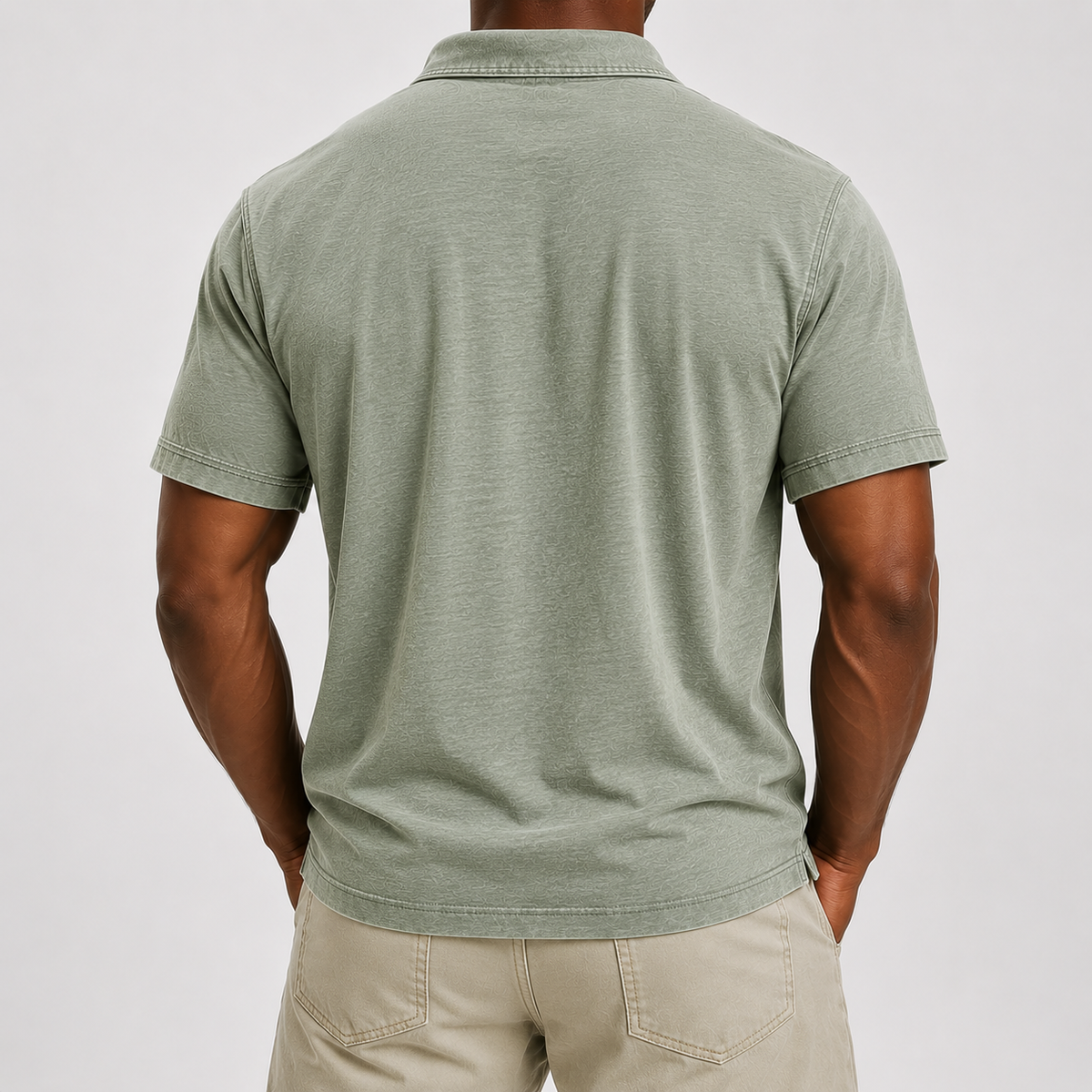 ☀️Limited Deal 8-Pack Men's Washed Cotton Blend Pocket Polo Shirts, Lightweight Breathable 3-Button Relaxed Fit
