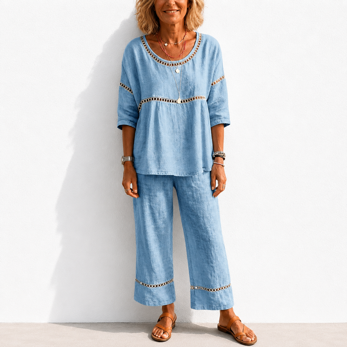 New Arrivals🔥 Women's Vintage Casual Loose-Fit Linen Two-Piece Set