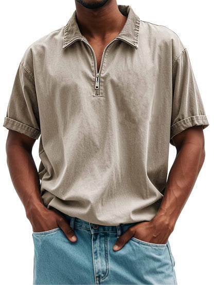 FINAL SALE⚡10 Packs for $34.99⚡Men's Fashion Retro Casual Stand Collar Short Sleeve Polo Shirt