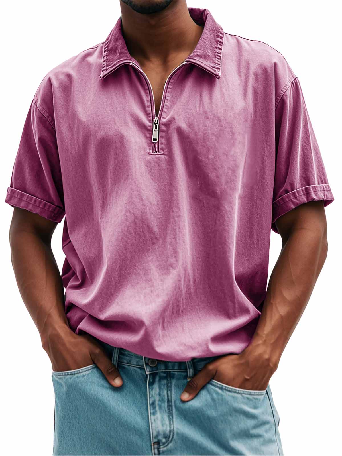 FINAL SALE⚡10 Packs for $34.99⚡Men's Fashion Retro Casual Stand Collar Short Sleeve Polo Shirt