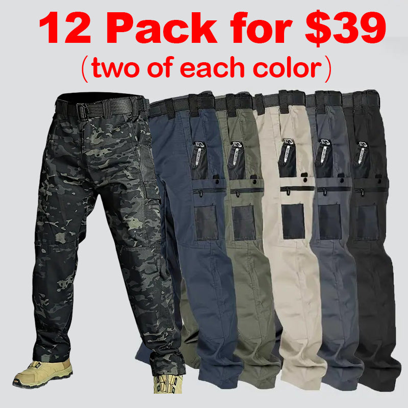 12 Pack for $39- Men's Solid Color Tactical Work Pants