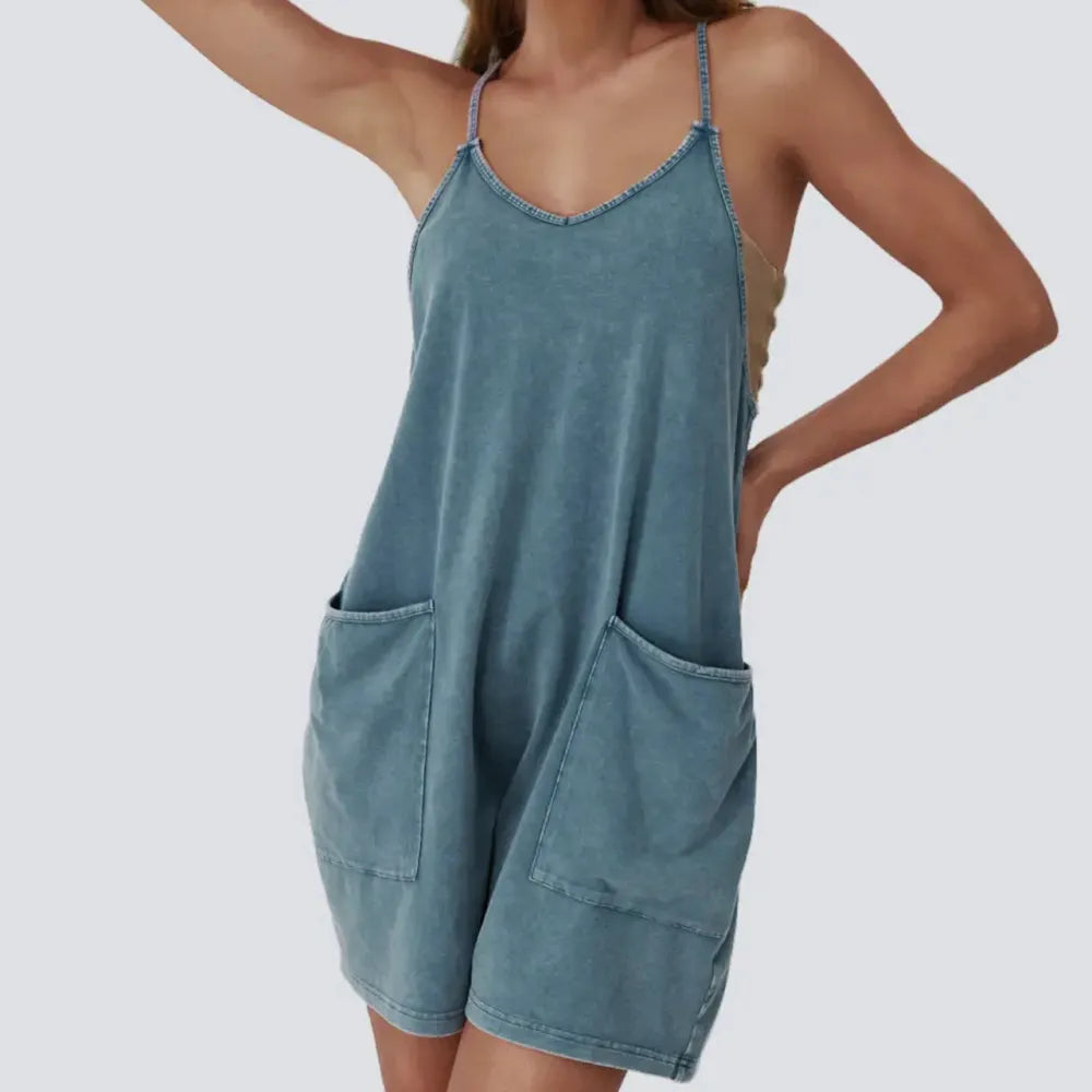 ⚡FINAL SALE⚡ Fade Craft Loose Romper - Vintage Acid Wash