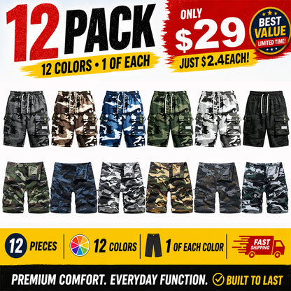 Clearance Sale⚡12 Pack for $29⚡- Men's Camouflage Cargo Shorts