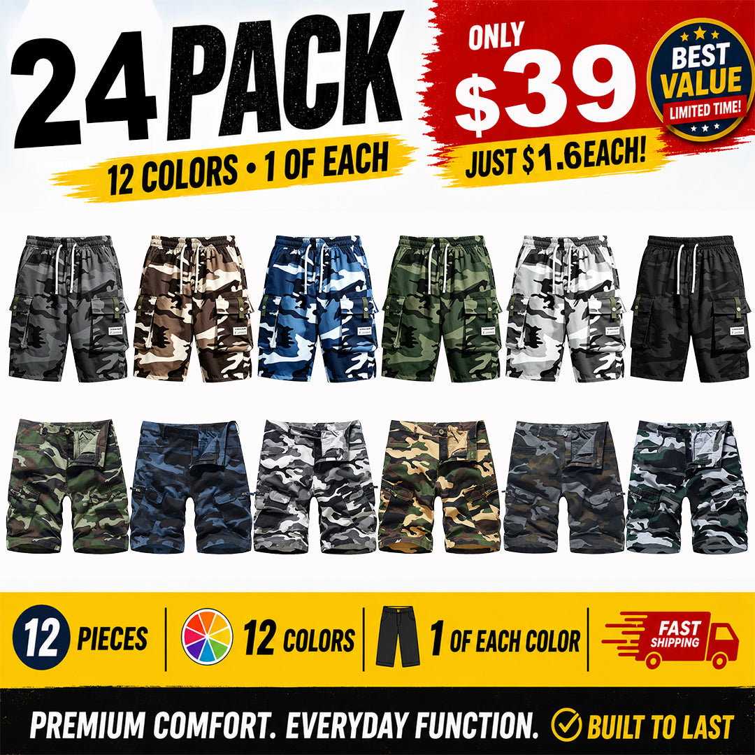 ❀12 Pack for $29⚡- Men's Camouflage Cargo Shorts