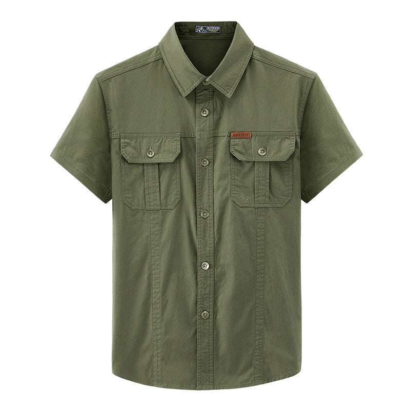 Mens Tactical Cargo Shirt | Lightweight Utility Button-Up Summer Shirt