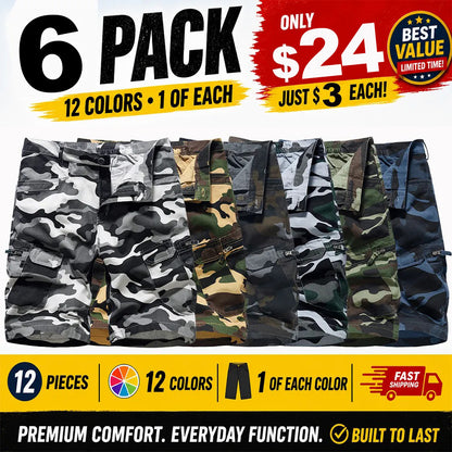❀12 Pack for $29⚡- Men's Camouflage Cargo Shorts