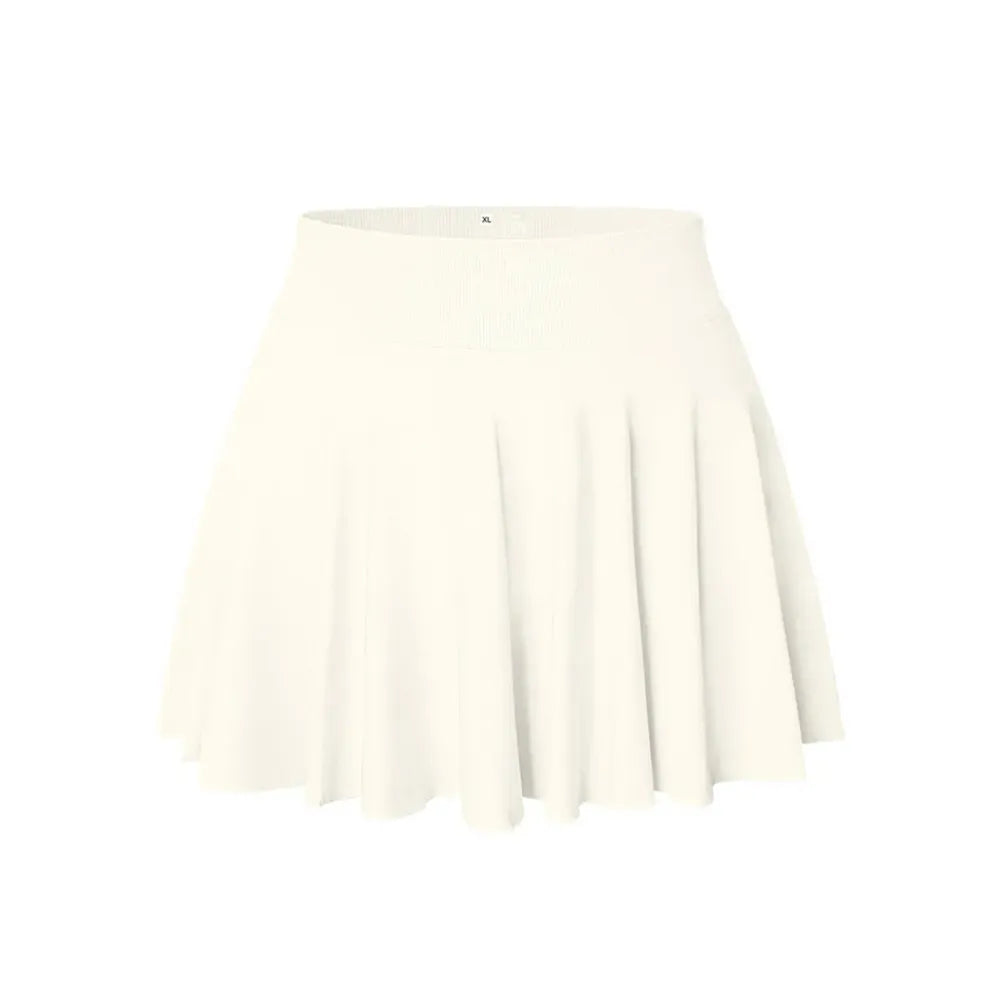 Women's One Piece Skirt One In One Flowy Basic Versatile Stretchy Flared Casual Mini Skirt