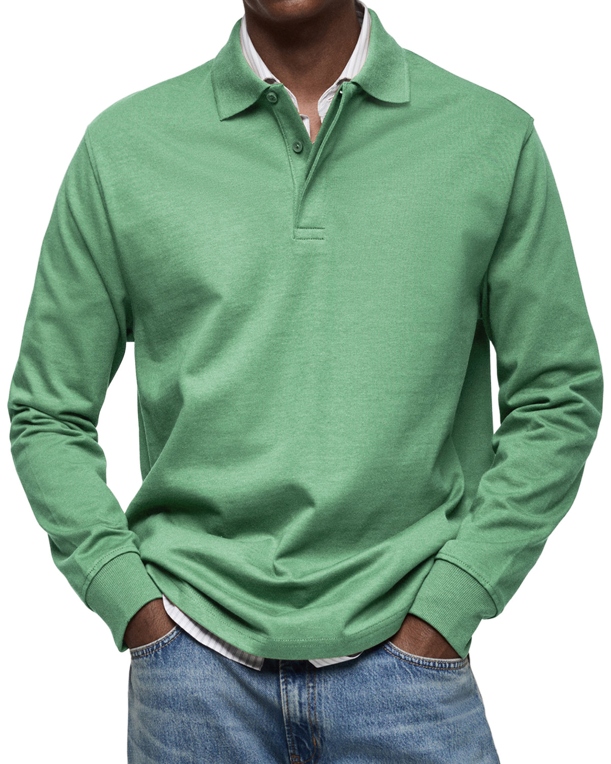 CLEARANCE🔥 Men's Everyday Comfort Lapel Button Casual Long Sleeve POLO Shirt