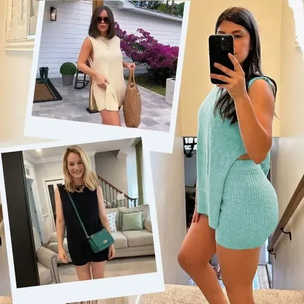 Sleeveless Sweater & Shorts Set for Women