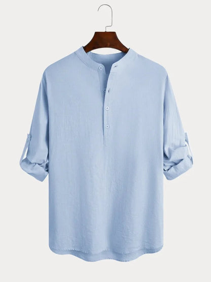 ⏰🎉Seasonal clearance — 13-pack for $29 👔Men's Cotton Linen Casual Long Sleeve Shirt