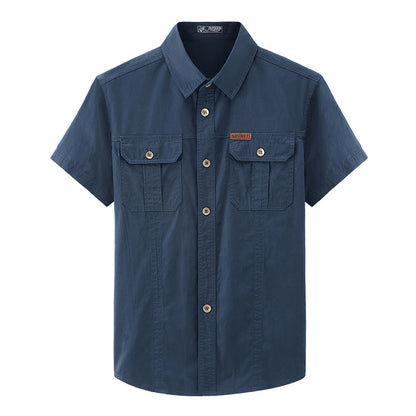 Mens Tactical Cargo Shirt | Lightweight Utility Button-Up Summer Shirt