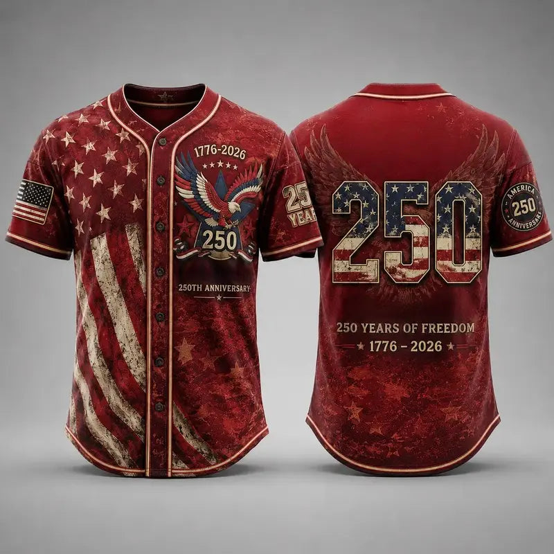 USA 250th Anniversary Baseball Jersey 3-Pack – Patriotic Eagle Edition