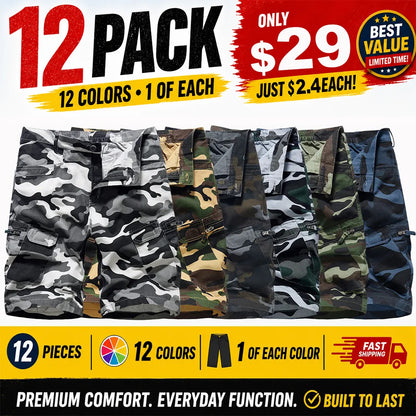 ❀12 Pack for $29⚡- Men's Camouflage Cargo Shorts