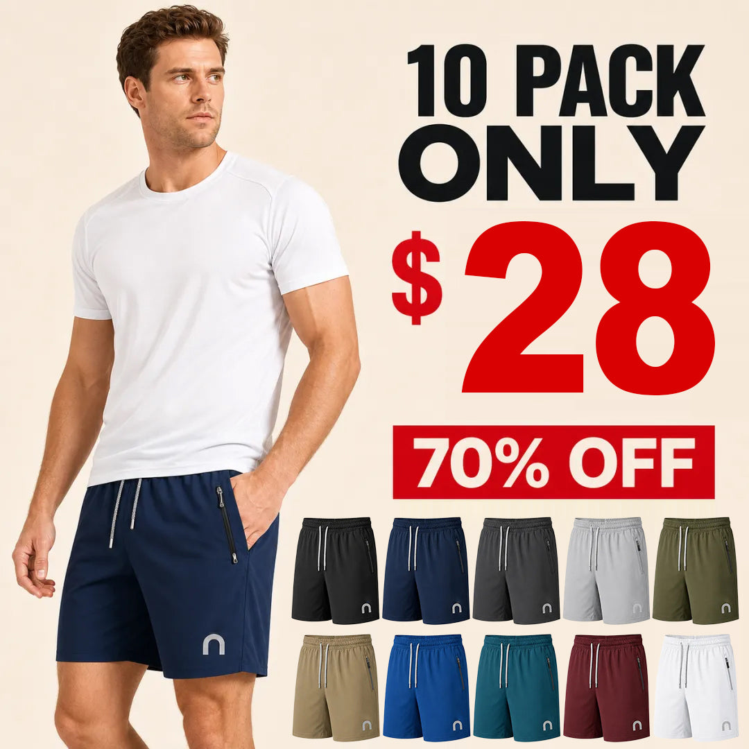 ⏰WAREHOUSE CLEARANCE⚡10-Pack only $28⚡Men’s Quick-Dry Sports Shorts