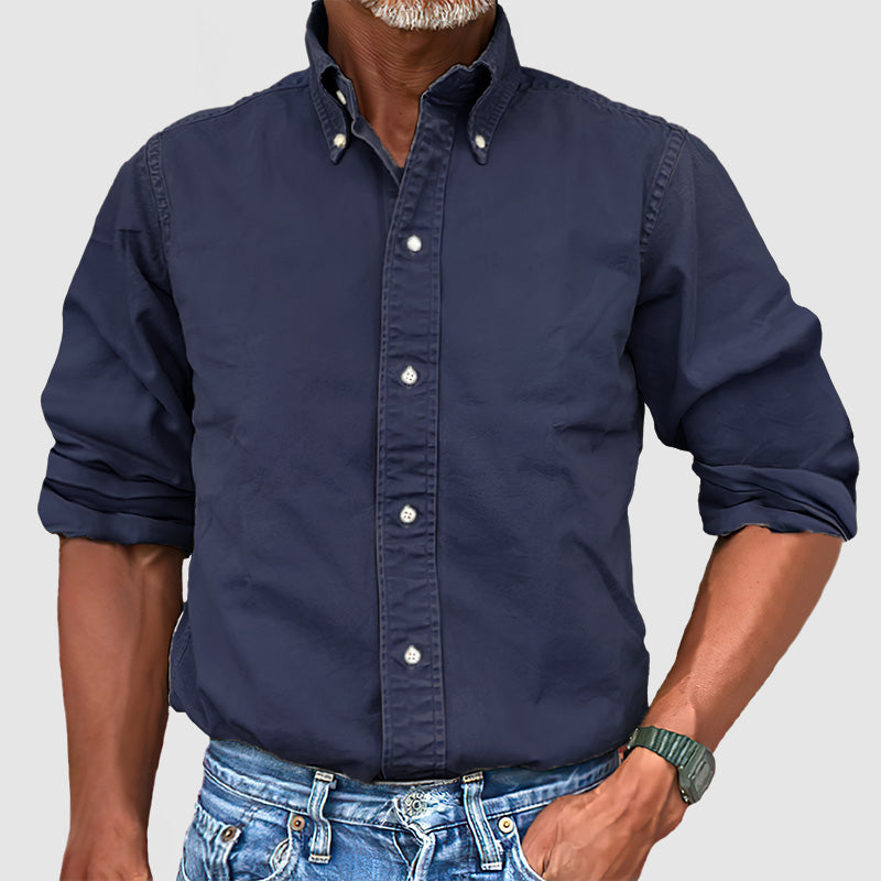 CLEARANCE🔥 Men's Vintage Premium Washed Long Sleeve Shirt