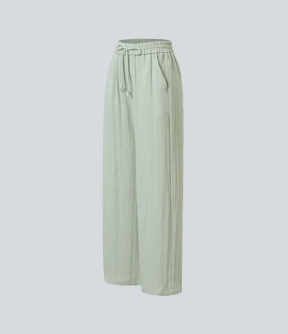 ⏰Clearance Sale⚡16 Pack only $38⚡High Waisted Drawstring Pocket Wide Leg Casual Linen-Feel Pants16 Pack for $38⚡High Waisted Drawstring Pocket Wide Leg Casual Linen-Feel Pants