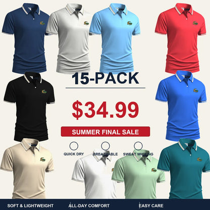 ⏰SUMMER FINAL SALE - Men's Quick Dry Breathable Polo Shirt 15-Pack $34.99