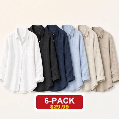 ⏰Clearance Sale⚡24-Pack Only $49.99⚡Women's Lightweight & Breathable Linen Shirt (Short-Sleeve / Long-Sleeve)
