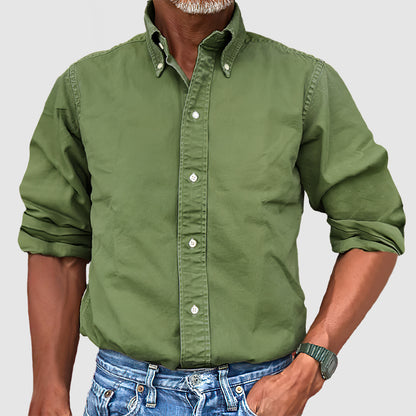 CLEARANCE🔥 Men's Vintage Premium Washed Long Sleeve Shirt