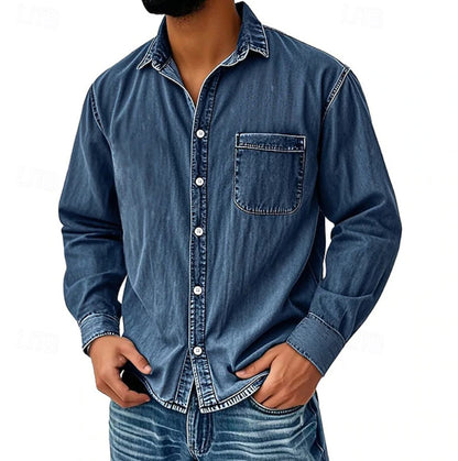 Clearance Sale: 10 pack for $32.99 – Men's Vintage Washed Cotton Denim Shirt