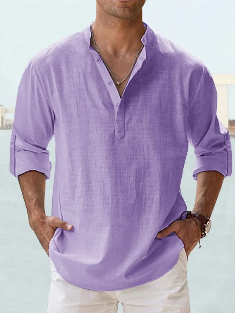 ⏰🎉Seasonal clearance — 13-pack for $29 👔Men's Cotton Linen Casual Long Sleeve Shirt