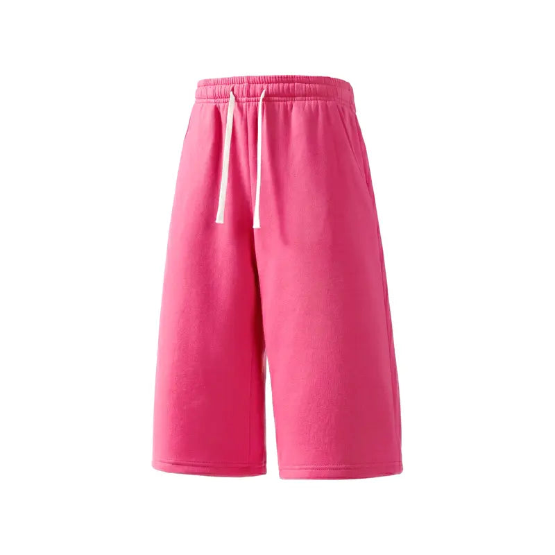 Casual Cotton Drawstring Sweat Shorts – Lightweight Summer Athletic Lounge Shorts with Pockets