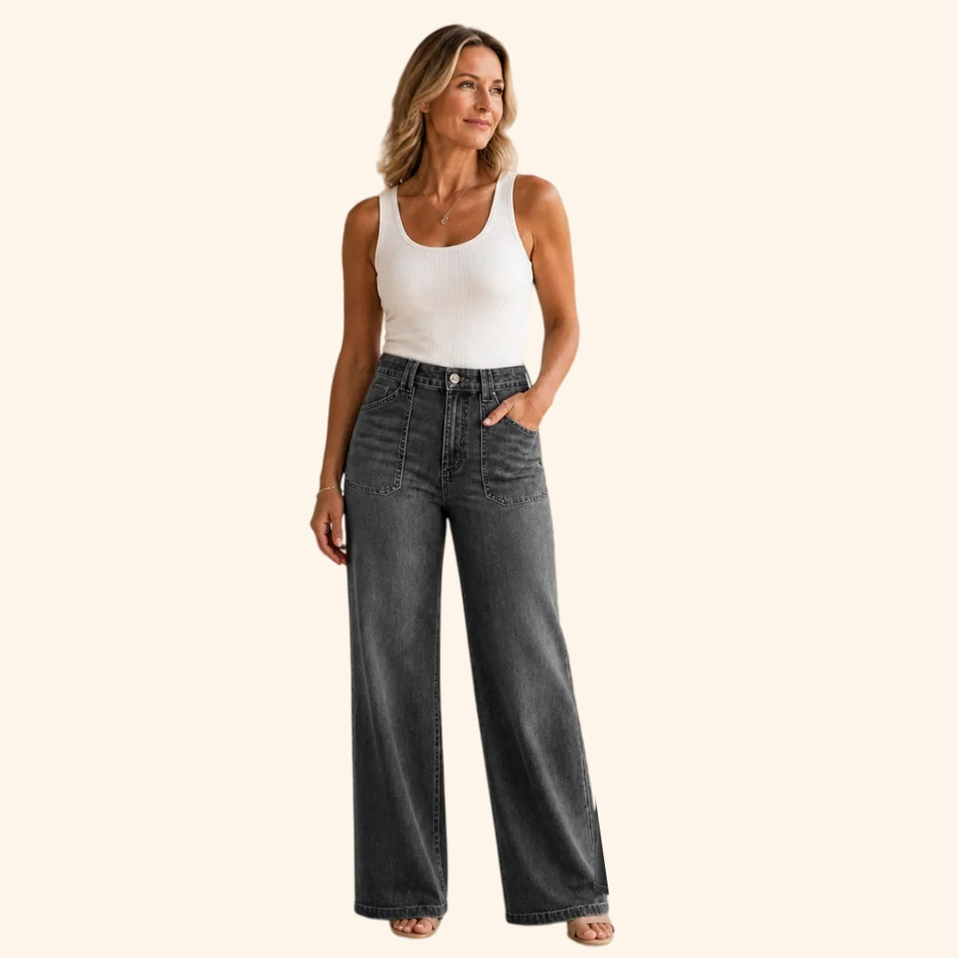 ⏰Clearance Sale⚡10-Pack for €38.99⚡Women’s Wide-Leg Jeans with Patch Pockets & Relaxed Fit