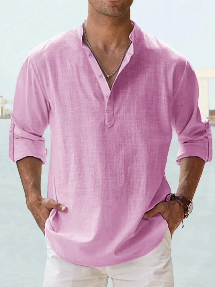 ⏰🎉Seasonal clearance — 13-pack for $29 👔Men's Cotton Linen Casual Long Sleeve Shirt