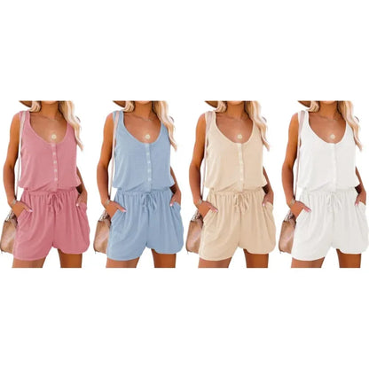 Women's Summer Casual Shorts Jumpsuit With Pockets (Just $3 Each!)
