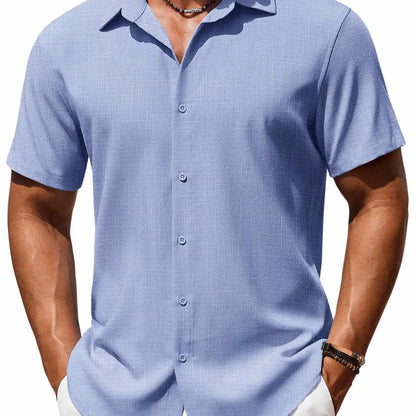 Men's Casual Short Sleeve Linen Shirt