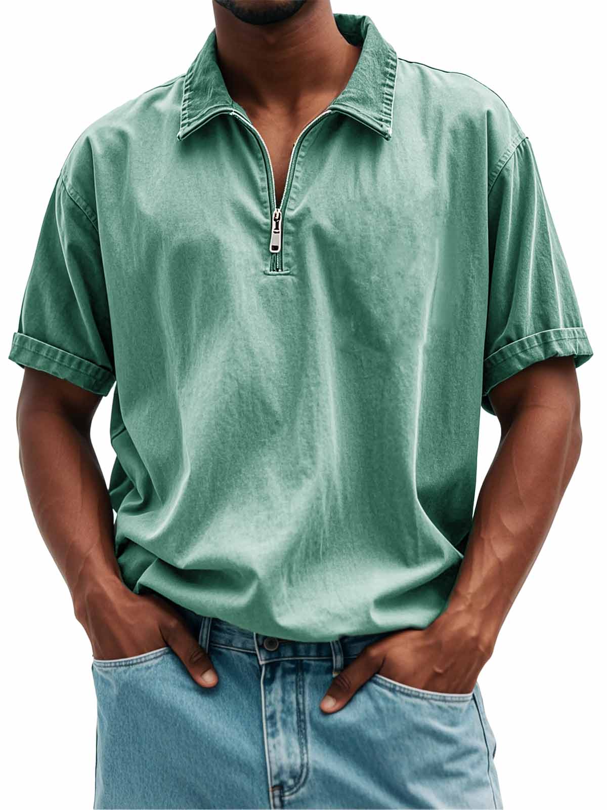 FINAL SALE⚡10 Packs for $34.99⚡Men's Fashion Retro Casual Stand Collar Short Sleeve Polo Shirt