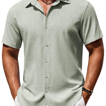 Men's Casual Short Sleeve Linen Shirt