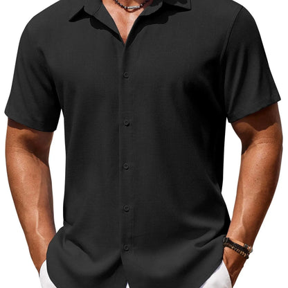 Men's Casual Short Sleeve Linen Shirt