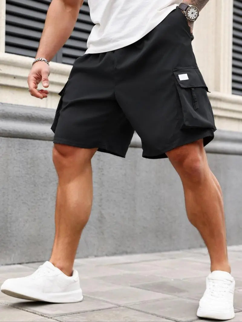 🔥Men's Plus Size Solid Flap Pocket Cargo Shorts