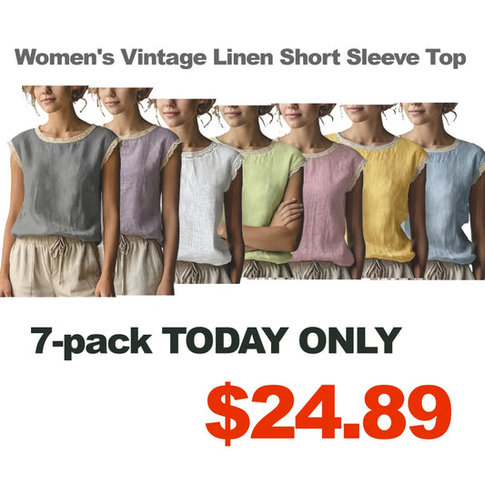 ❤️Women's Vintage Linen Short Sleeve Top❤️