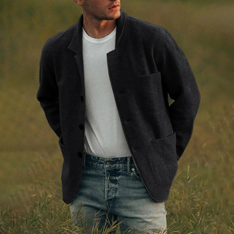 CLEARANCE SALE🔥 Men's Solid Color Fashion Jacket Coat Casual Jacket Coat