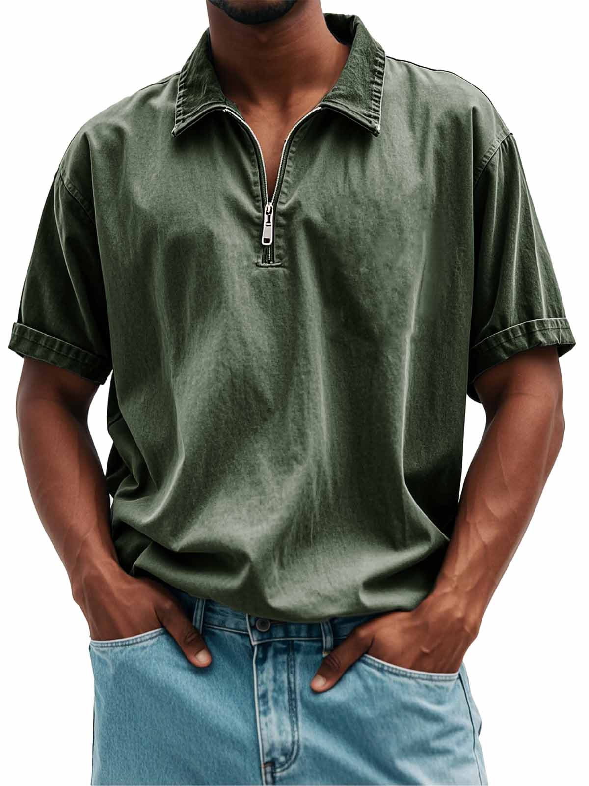 FINAL SALE⚡10 Packs for $34.99⚡Men's Fashion Retro Casual Stand Collar Short Sleeve Polo Shirt