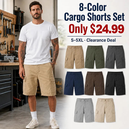 FINAL SALE⚡8 Packs for $24.99⚡- Men’s Relaxed Fit Cargo Shorts